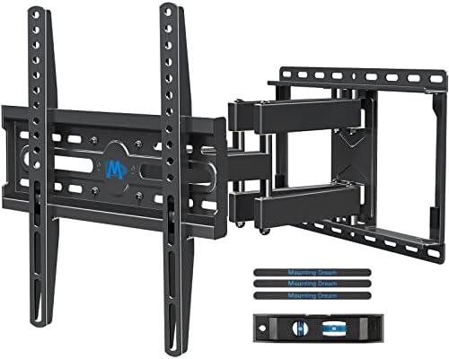 Full Motion TV Wall Mount for 32–65” TVs – Swivel, Tilt, Dual Arms, Fits 16” Studs, Max VESA 400x400, Holds up to 99lbs