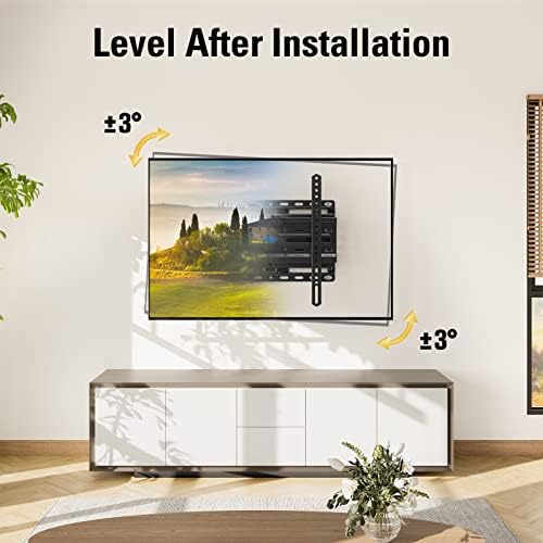 Full Motion TV Wall Mount for 32–65” TVs – Swivel, Tilt, Dual Arms, Fits 16” Studs, Max VESA 400x400, Holds up to 99lbs