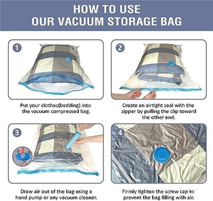 4-Pack XXL Vacuum Storage Bags – Extra Large Space Saver for Bedding, Comforters, Blankets, Toys (47x35 in)