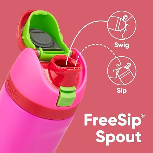 Kids Insulated Water Bottle with Straw – 16 oz, Stainless Steel, BPA-Free, for School, Sports, Travel