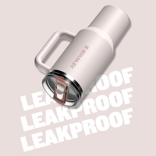 30 oz Insulated Tumbler with Flip Straw, Leakproof Lid, Built-In Handle, Cupholder Compatible, Rose Quartz