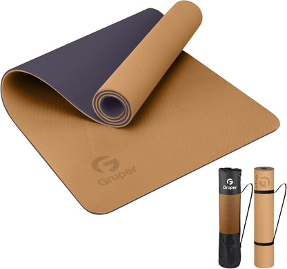Non-Slip Fitness Yoga Mat: Eco-Friendly Design with Carrying Strap