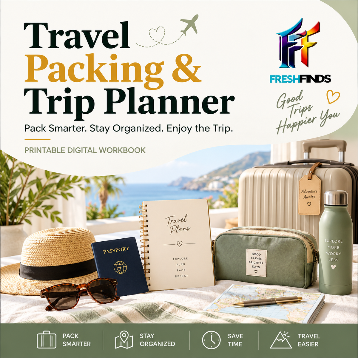 Travel Packing & Trip Planner Workbook