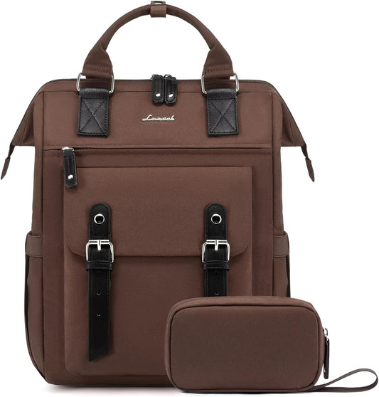 15.6 Inch Backpack for Women, School Work Travel Backpack with Purse