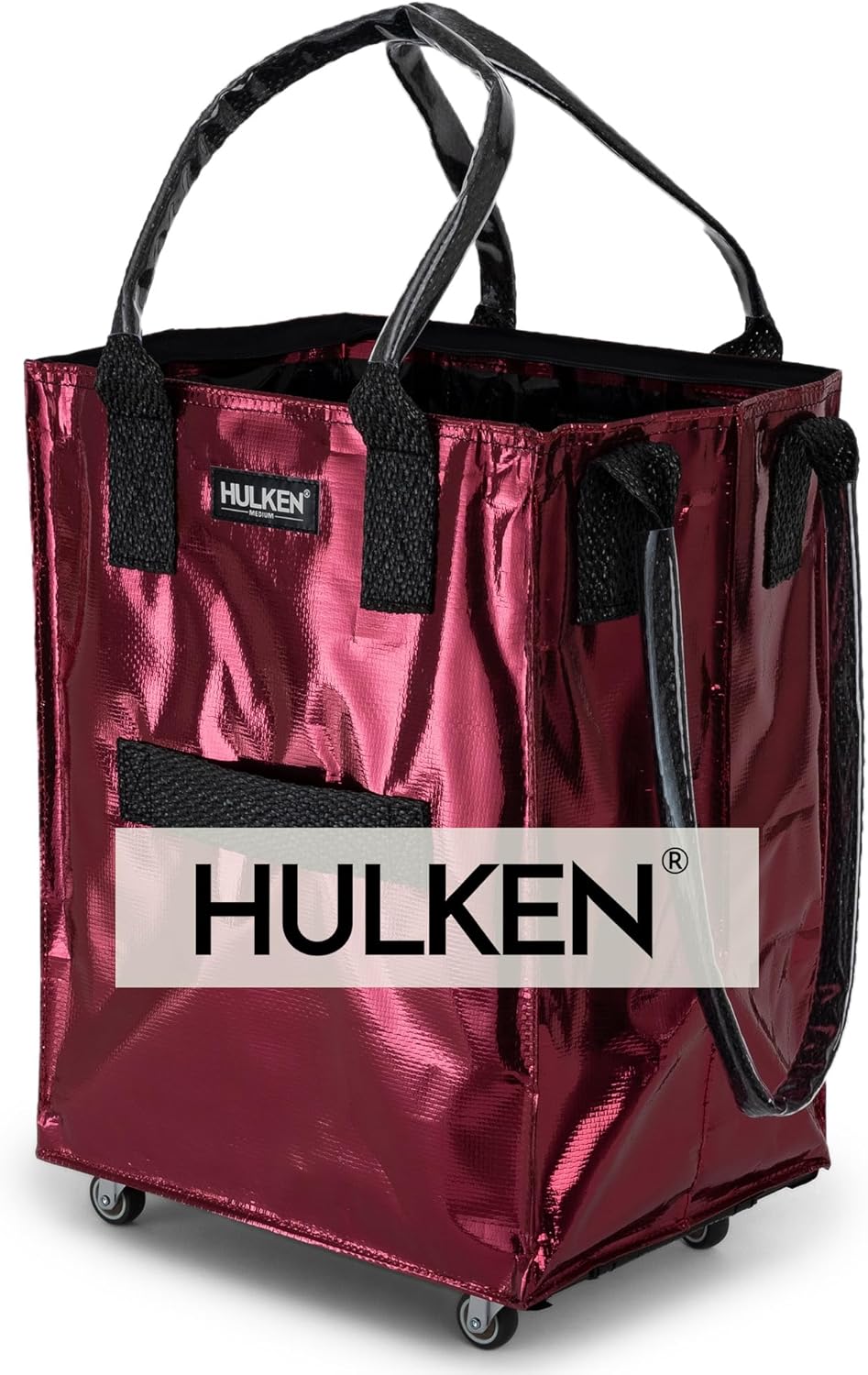 Rolling Grocery Bag: Lightweight, Zippered, 66 lb Capacity, Folds Flat, Unbreakable Handles