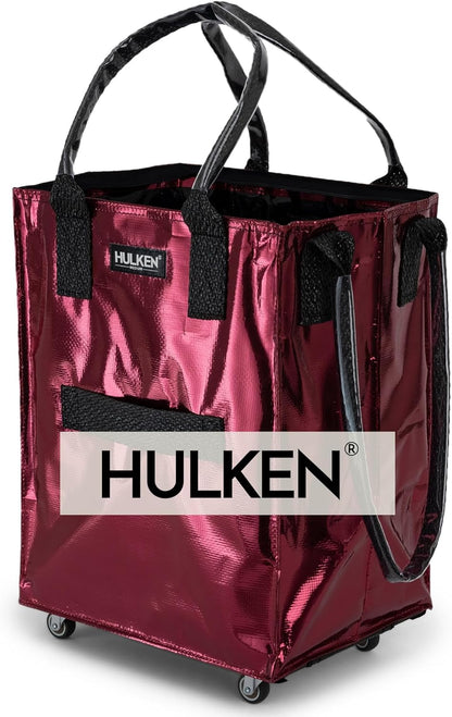 Rolling Grocery Bag: Lightweight, Zippered, 66 lb Capacity, Folds Flat, Unbreakable Handles