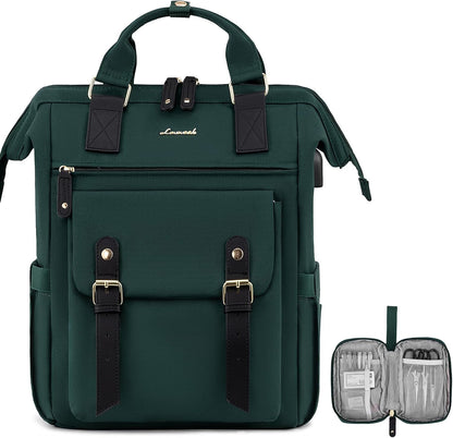 15.6 Inch Backpack for Women, School Work Travel Backpack with Purse