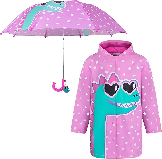 Kids Umbrella & Rain Coats Set for Girls and Boys
