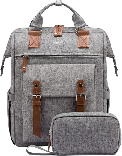 15.6 Inch Backpack for Women, School Work Travel Backpack with Purse