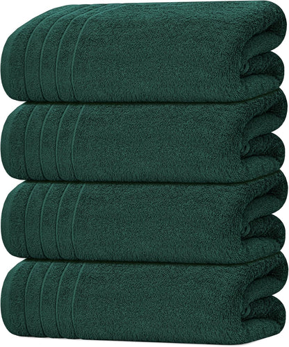 Extra Large 100% Cotton Bath Towels – Lightweight, Quick-Drying & Absorbent (4-Pack)