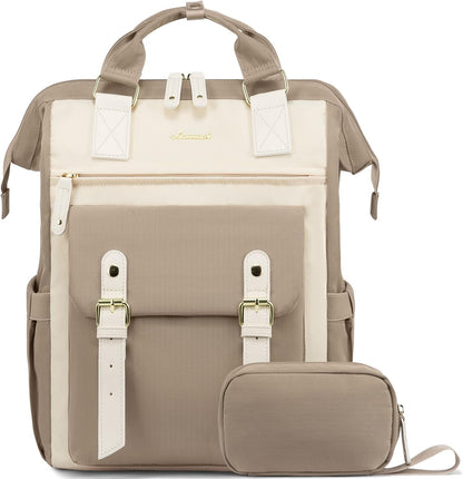 15.6 Inch Backpack for Women, School Work Travel Backpack with Purse