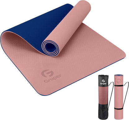Non-Slip Fitness Yoga Mat: Eco-Friendly Design with Carrying Strap
