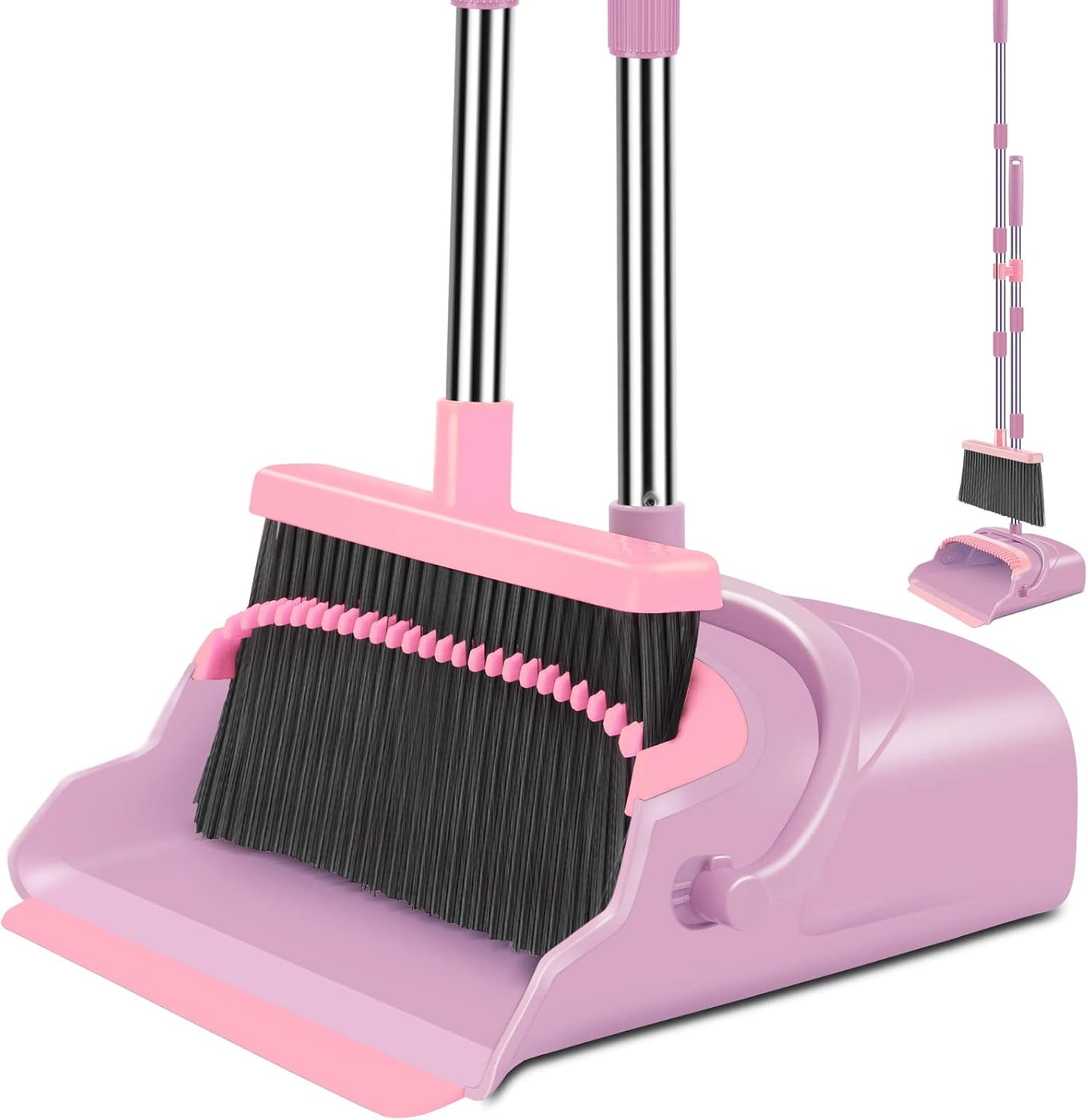 Broom and Dustpan Set for Home, Office, Indoor&Outdoor Sweeping
