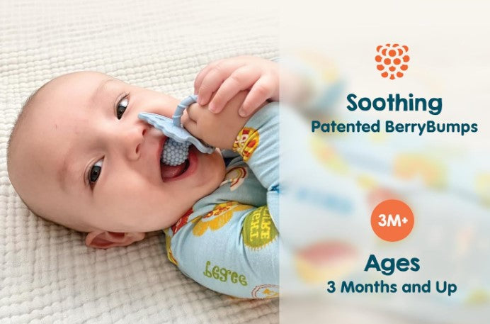 Silicone Teether Pacifier – BPA-Free, Freezable Fruit-Texture Teething Relief (Red)