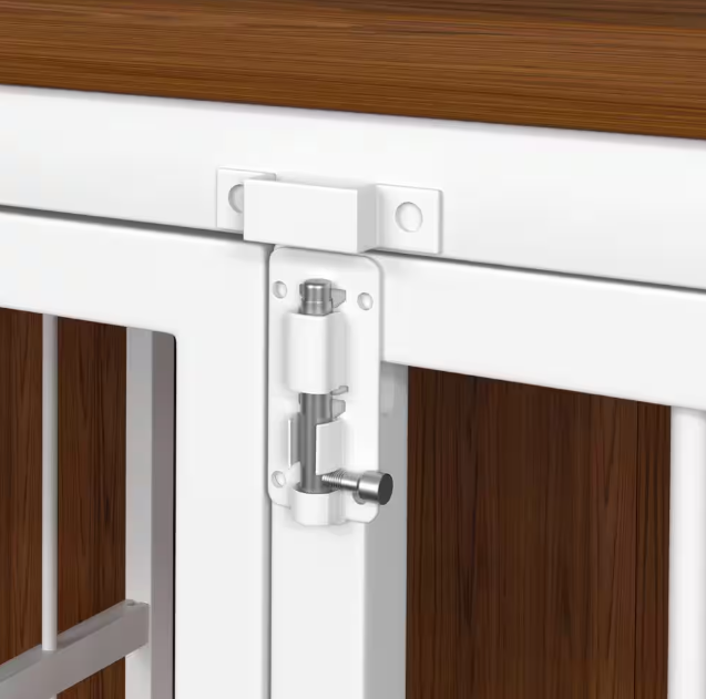 Wooden Dog Crate Furniture & Kennel – Stylish Doghouse with Divider and Accent Storage Cabinet