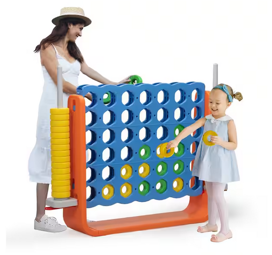 4.9 ft Wide Indoor/Outdoor Giant 4 in a Row Connect Game – Orange and Blue
