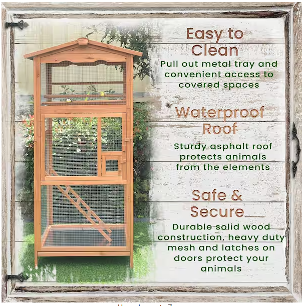 Outdoor Wooden Bird Cage