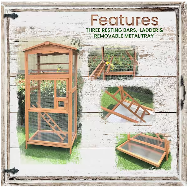 Outdoor Wooden Bird Cage