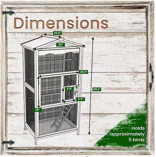 Outdoor Wooden Bird Cage