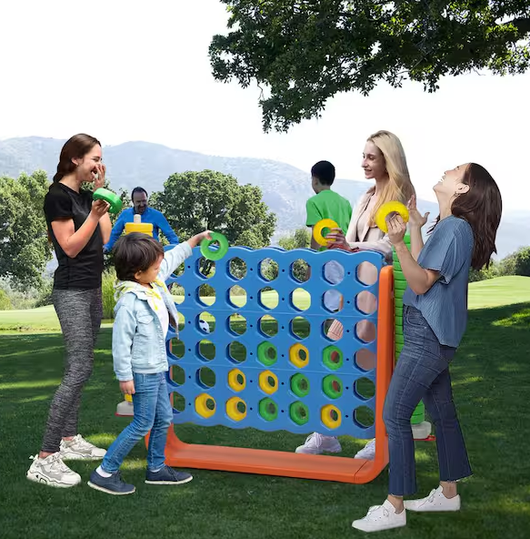 4.9 ft Wide Indoor/Outdoor Giant 4 in a Row Connect Game – Orange and Blue