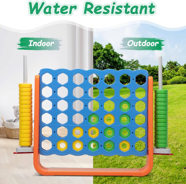 4.9 ft Wide Indoor/Outdoor Giant 4 in a Row Connect Game – Orange and Blue