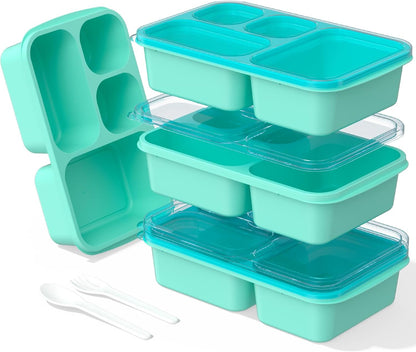 4-Pack Bento Lunch Box Set - Microwave & Dishwasher Safe