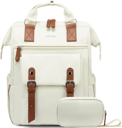 15.6 Inch Backpack for Women, School Work Travel Backpack with Purse