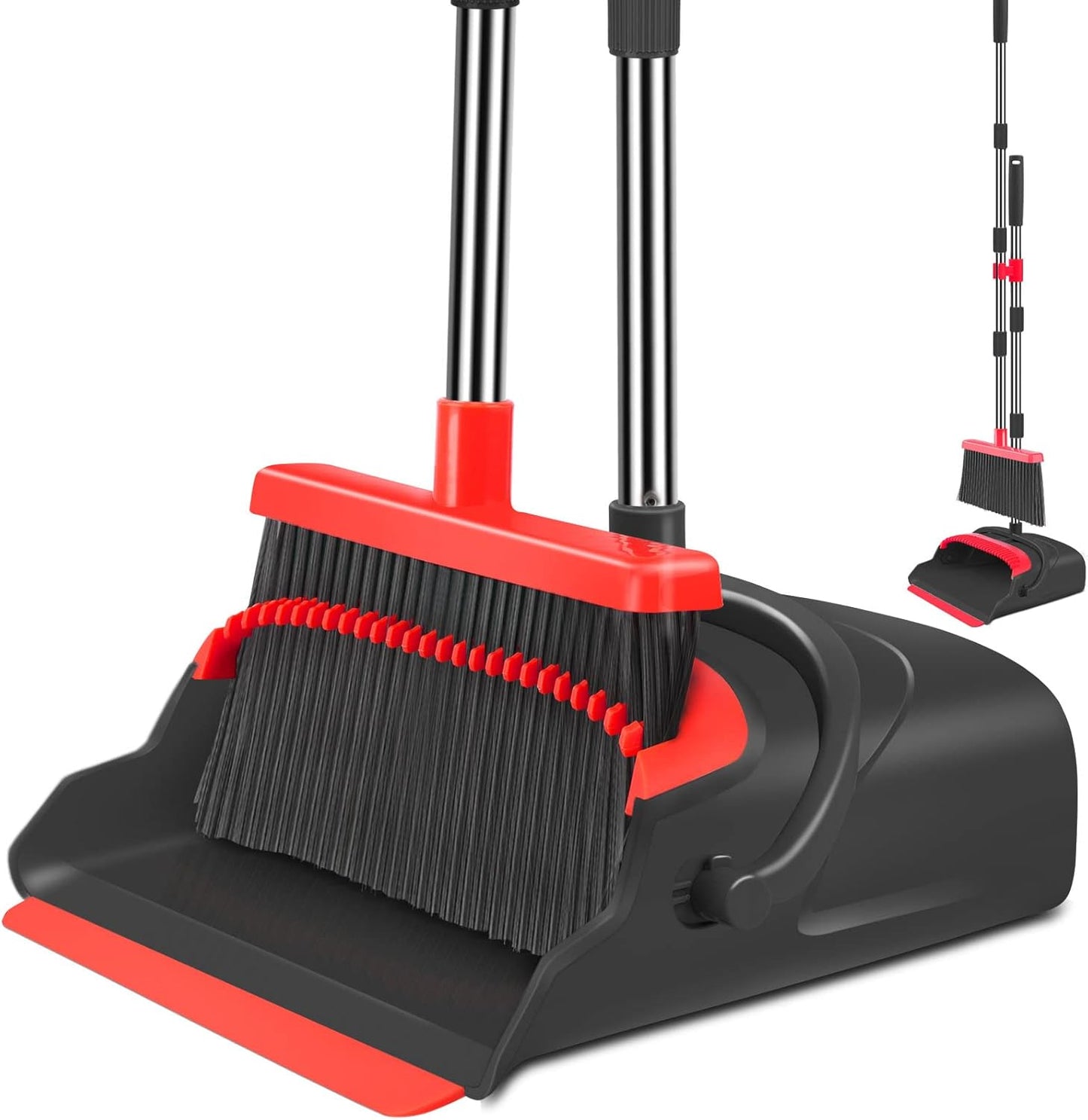 Broom and Dustpan Set for Home, Office, Indoor&Outdoor Sweeping