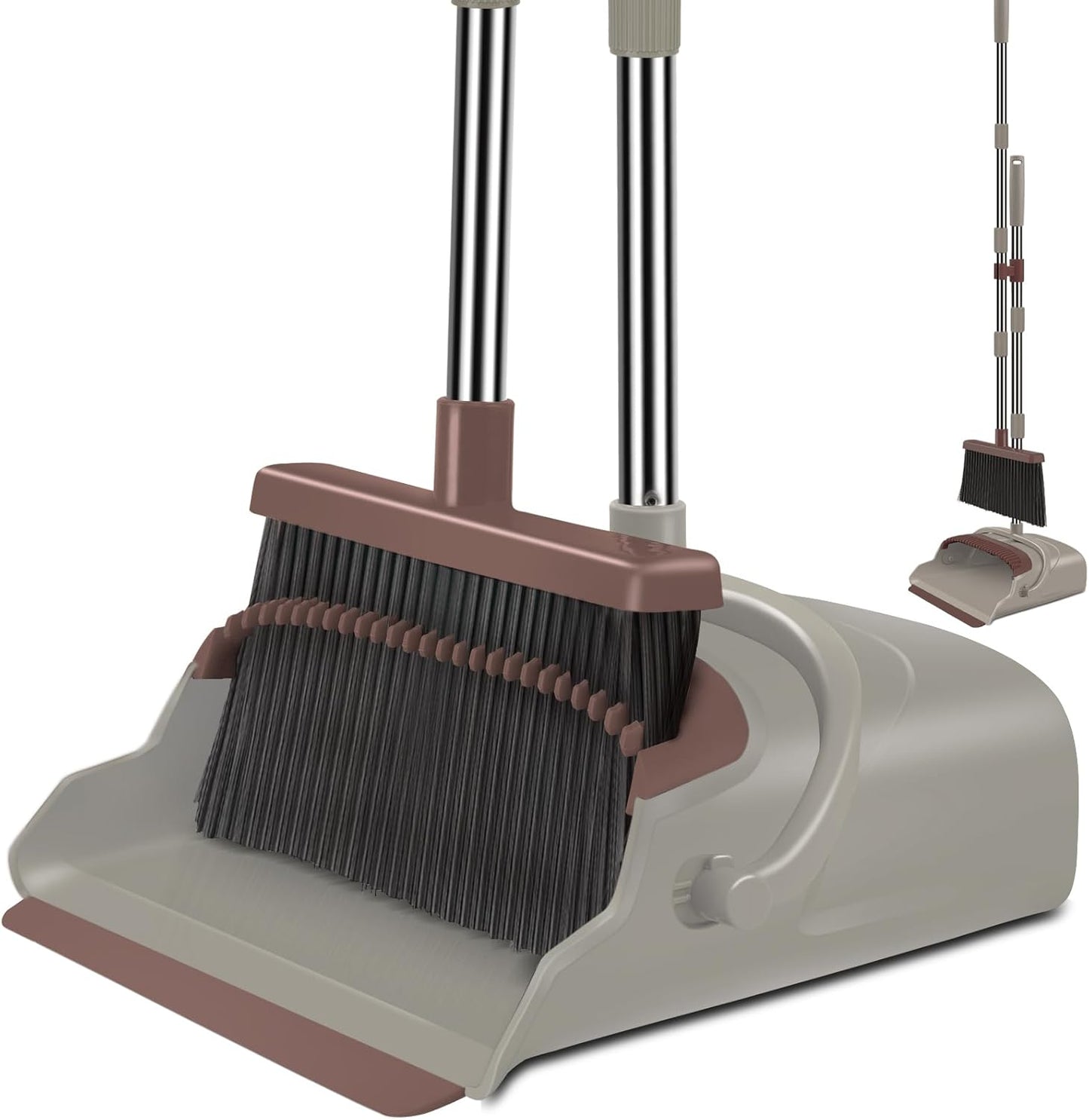 Broom and Dustpan Set for Home, Office, Indoor&Outdoor Sweeping
