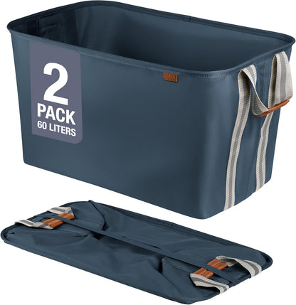 2-Pack 60L Collapsible Laundry Baskets with Handles