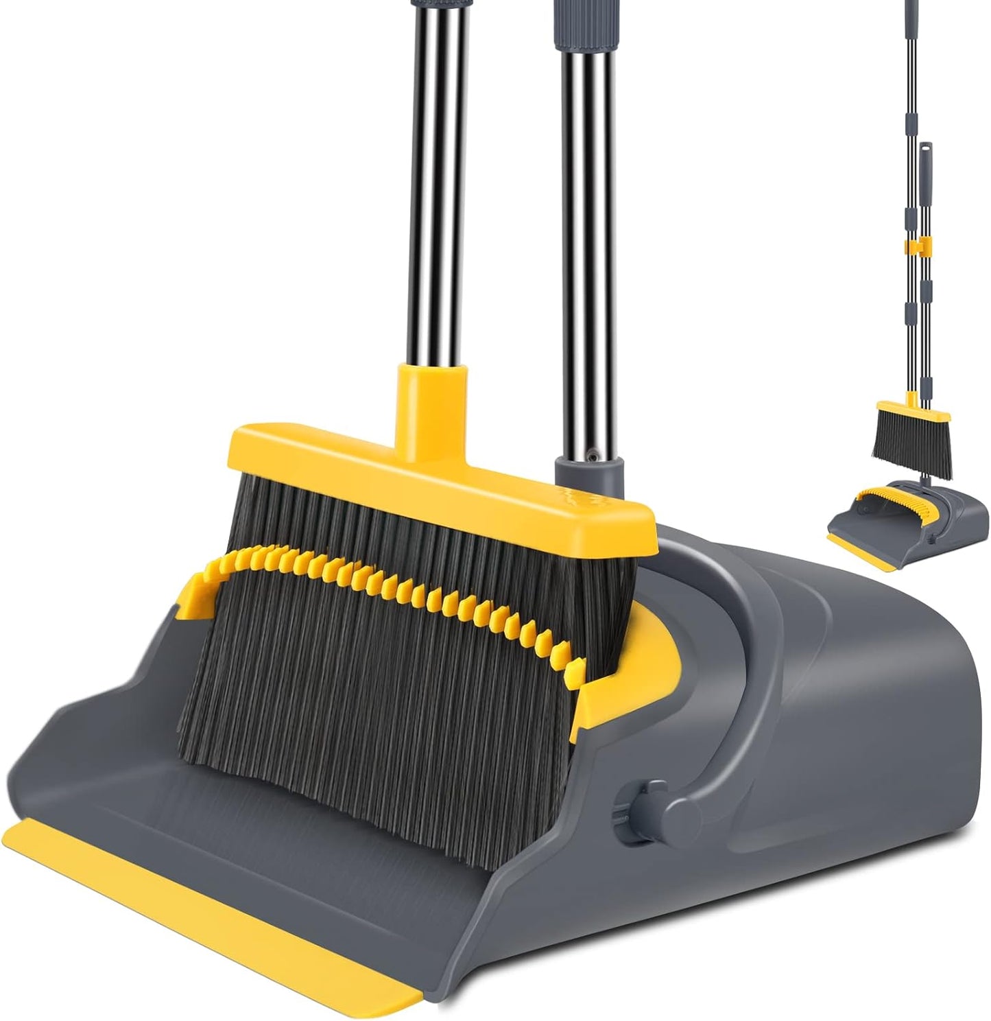 Broom and Dustpan Set for Home, Office, Indoor&Outdoor Sweeping