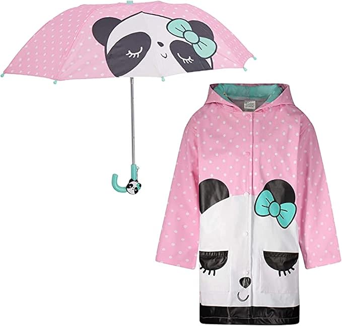 Kids Umbrella & Rain Coats Set for Girls and Boys