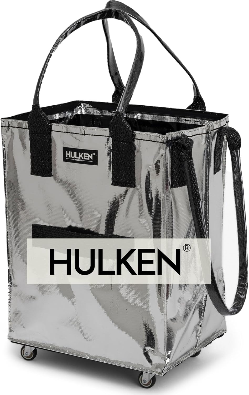 Rolling Grocery Bag: Lightweight, Zippered, 66 lb Capacity, Folds Flat, Unbreakable Handles