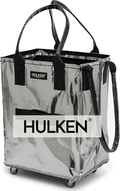Rolling Grocery Bag: Lightweight, Zippered, 66 lb Capacity, Folds Flat, Unbreakable Handles