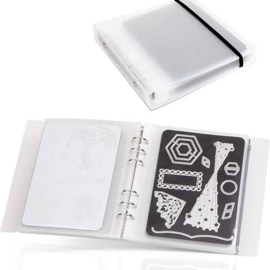 12 Magnetic Sheets for Die and Stamp Storage | Includes Binder Cover and Pockets for Card Making (0.8 mm Thickness)