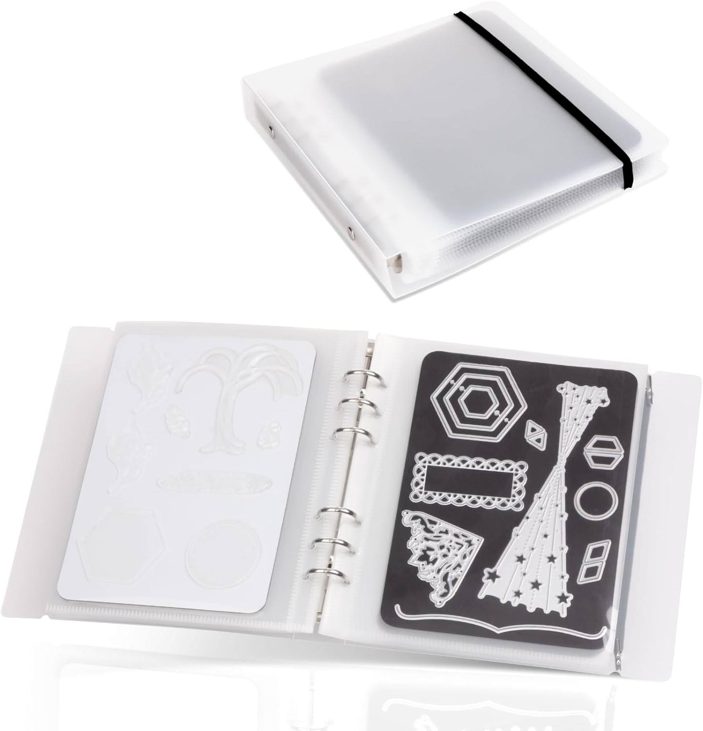 12 Magnetic Sheets for Die and Stamp Storage | Includes Binder Cover and Pockets for Card Making (0.8 mm Thickness)